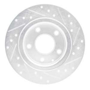 Mazda 6 Brake Rotor (1) - Rear Left - R1 Concepts - Drilled & Slotted - Silver - `14-`21